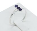 Silver Ring 3 Stones Amethyst