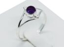 Silver Ring Round Amethyst