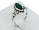Silver Ring MRQ Malachite
