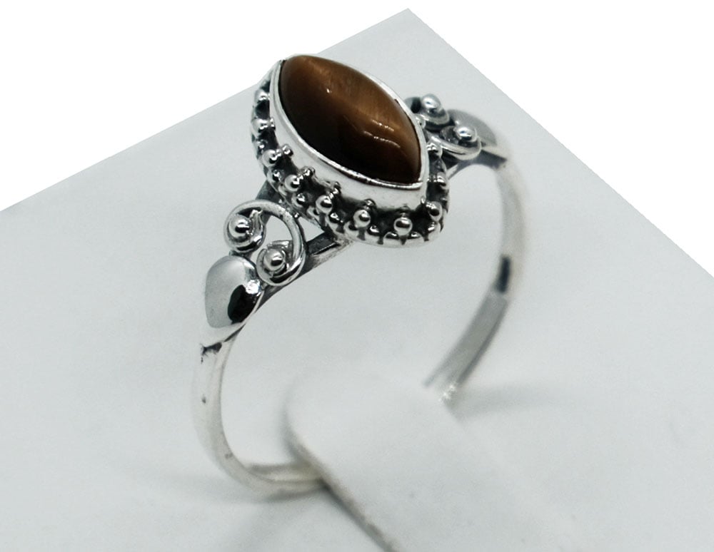 Silver Ring MRQ Tiger's Eye