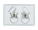 Silver Earring Butterfly Peridot