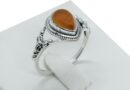 Silver Ring Teardrop Carnelion