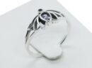 Silver Ring Lotus Cut Amethyst