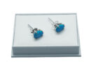 Silver Stud Marcasite Opal Blue