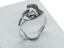 Silver Ring Marcasite Heart Bear