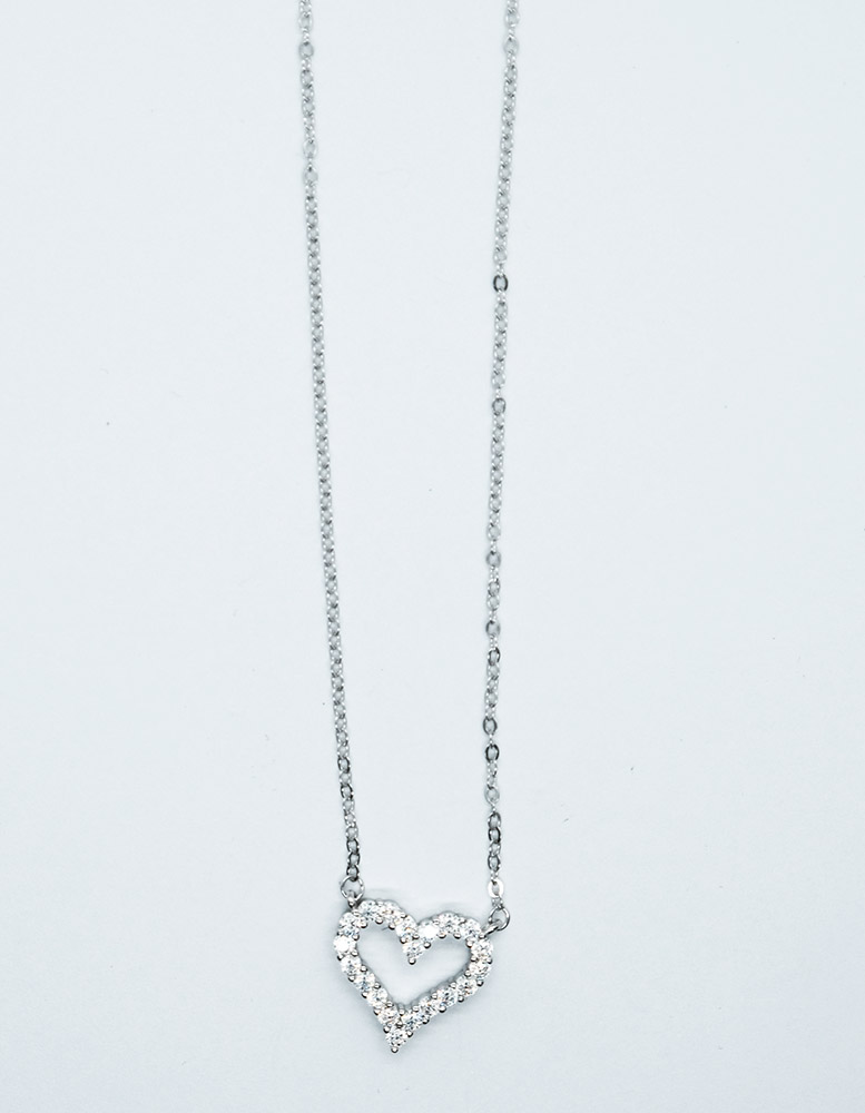 Silver Necklace Heart