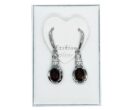 Silver Earrings Dangle Garnet