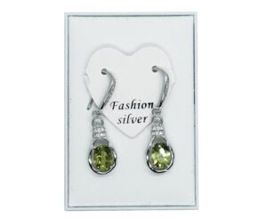 Silver Earrings Dangle Peridot