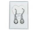Silver Earrings Dangling Opal