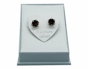 Silver Earrings Garnet