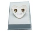 Silver Earrings Heart Citrine