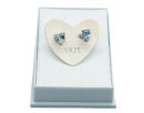 Silver Earrings Heart Topaz