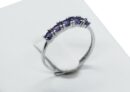 Silver Ring 5 Stones Amethyst Adjustable