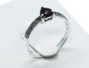 Silver Ring Rhodolite Heart
