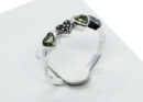 Silver Ring Peridot 4 Hearts