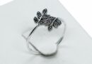 Silver Ring Marcasite Leaves