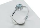 Silver Ring Blue Topaz Flower