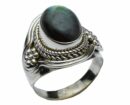Ring Silver Oval Stone Labradorite