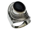 Ring Silver Oval Stone Onyx
