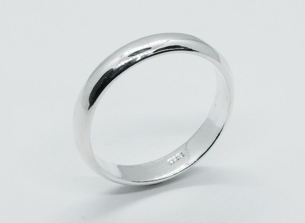 Silver Ring Plain Band 4mm