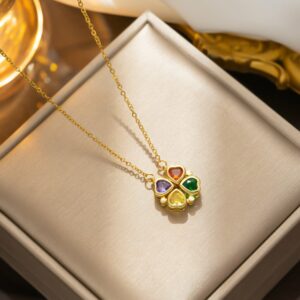Fashion Necklace Clover Gold
