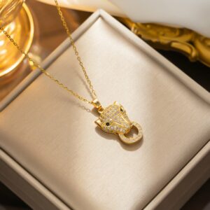 Fashion Necklace Gold Panther