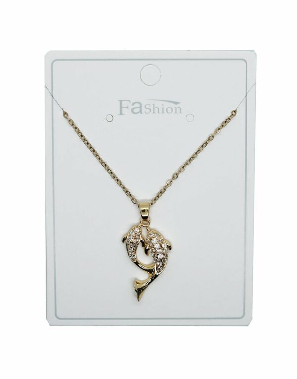 Fashion Necklace Gold Dolphins