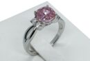 Fashion Ring Pink Square CZ