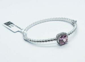 Fashion Bangle Square Pink CZ
