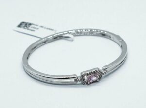 Fashion Bangle Rect Pink CZ