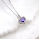 Necklace Heart Purple Stone