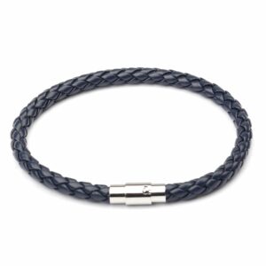 Bracelet Navy Blue Leather