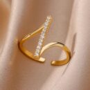 Ring Geometric Gold Plated