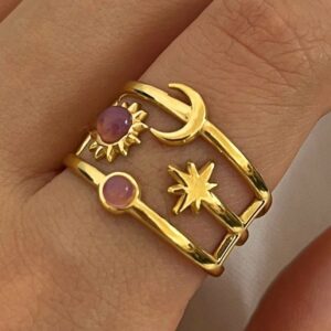Ring Lunar Design Gold Plated
