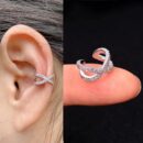 Stud Criss Cross Design Silver