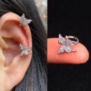 Stud Butterfly Design Silver