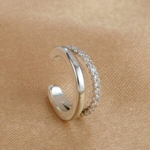 Stud C Shape Design Silver