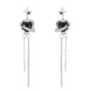 Earrings Black Gothic Heart