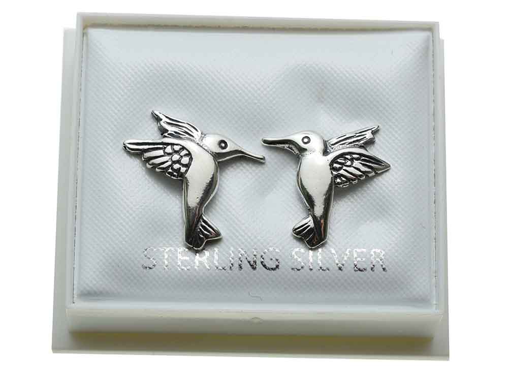 Earring Silver Stud Hummingbird