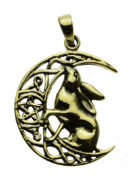 Pendant Bronze Moon Gazing Hare Lisa Parker Licensed