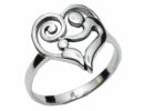 Ring Silver Heart With Mother And Child