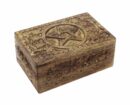 Box Wooden Carved Pentagram 6X4 Inch