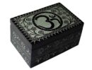 Soapstone Box Om Black