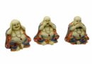 Buddha Maitreya Ivory 3 Inch Set Of 3