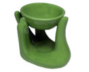 Oil Burner Ceramic Hand Green