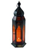 Lantern Candle Holder Orange H27.5cm