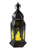 Lantern Candle Holder Green H22.5cm