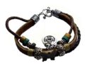 Bracelet Leather Coin Charm