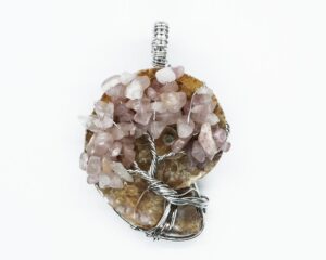 Pendant Rose Q TOL on Ammonite