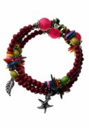 Bracelet Beaded Red Colour